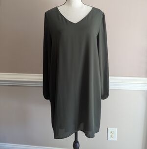 C.C Long Sleeve Dress in Olive Green